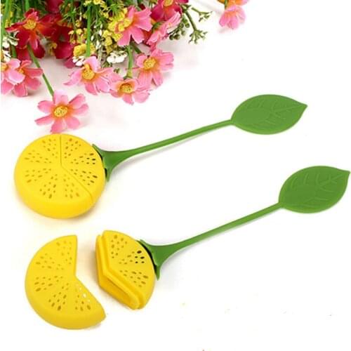 Fruit Shaped Tea Strainer Silicone Lemon Design Loose Tea Leaf Strainer Bag Herbal Infuser Filter Tools LX7390