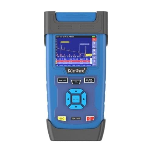 FTTx Maintance SM Fiber Optic OTDR Komshine QX45 1310/1550nm 32/30dB built in 10mw VFL, Inspection Probe is Optional