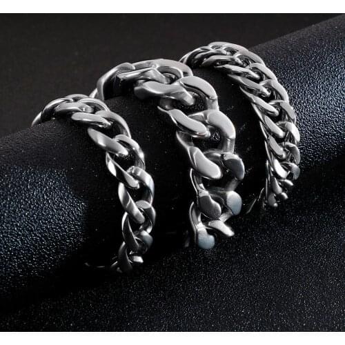 HAOLYNJOY 22cm Stainless Steel Link Chain Bracelet For Men Heavy Chunky Cuban Chain Biker Bracelet Punk Jewelry Accessories