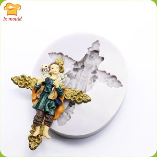 Christian Love Cross Jesus Lamb Religious Polymer Clay Silicone Cake Mold Brooch