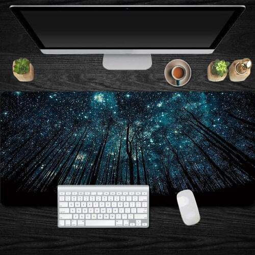 XXL Forest Gaming Mouse Pad Starry Night Anti-Slip Gamer Mat Large Size Speed Surface Mousepad Mice Mat For Optical Laser Mouse
