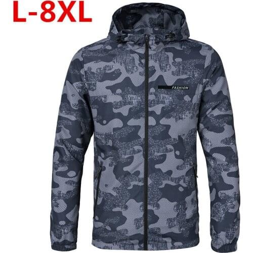 Super large size Spring Autumn New Fashion Loose Fit Young Men Hooded Jacket Thin Jackets Brand Casual Windbreaker Top Quality