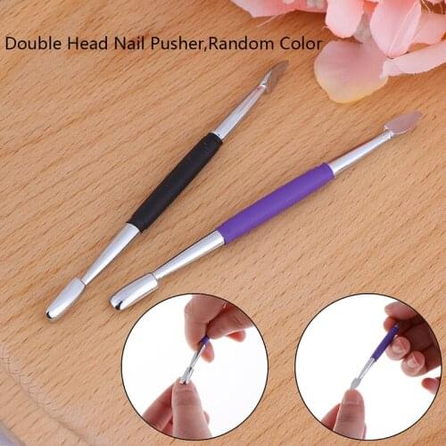 Cuticle Pusher Stainless Steel Double Sided Nail Pusher Spoon Remover Nail Care Pusher Dead Skin Push Manicure Tools Random