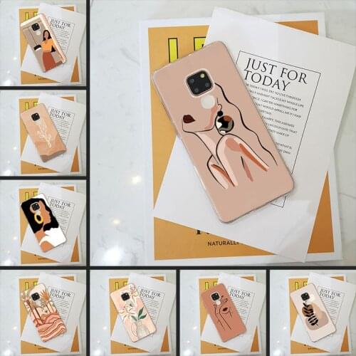 Art Girl Aesthetic Pink Back Cover For Huawei Mate 9 10 20 Lite Soft Silicone Phone Case For Huawei Mate 7 8 9 10 20 Pro Case