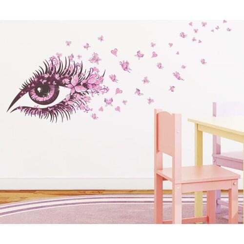 Sexy girl eyes butterfly wall stickers living bedroom girls room decor decoration diy home decals mual poster adesivo de paredes