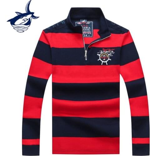 New Arrival Tace & Shark Brand Sweaters for Men Knitted Pullovers Male Half Zipper Stripes Sweaters Gray Red Casual Sweters