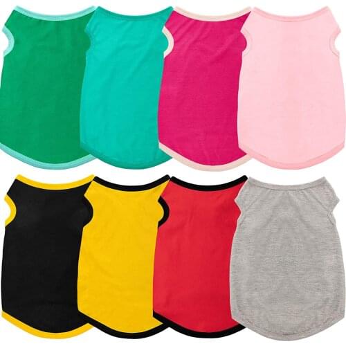 Pet Clothes For Dogs Cat Solid Color Cotton Vest Dog Sweather Coat Puppy Costume Cat Summer Clothing Pets Outfits for Small Pets