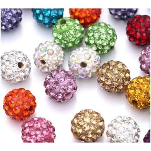Wholesale mixed 12mm 100pcs/pack white crystal Crystal beads hgb424 Bracelet accessories Micro pave