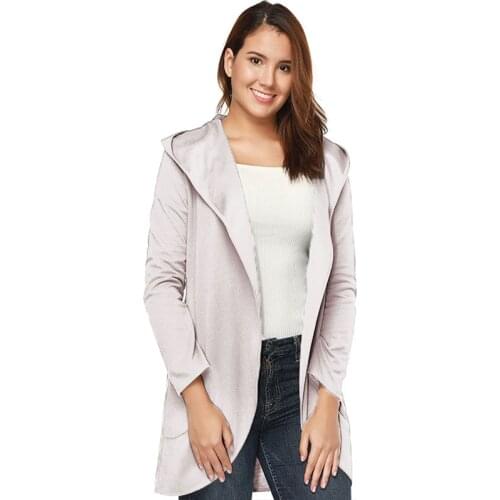 Autumn and winter one button hooded long sleeve wide loose shirt sweater coat women