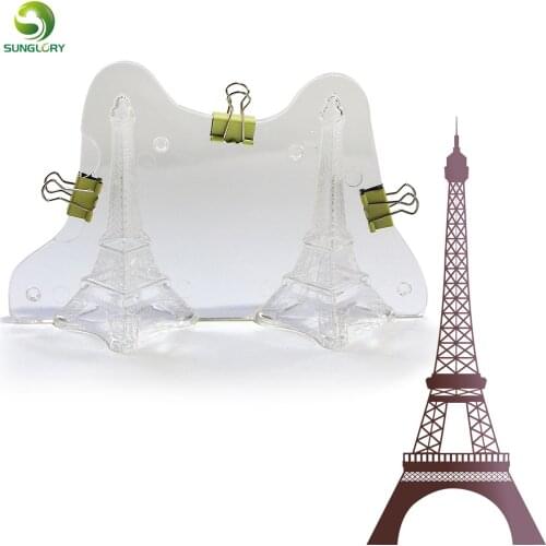 Handmade Plastic 3D Tower Chocolate Mold Stereo Fondant Cake Mold Candy Jelly Mold Baking Pastry Cake Decorating Tools Kitchen