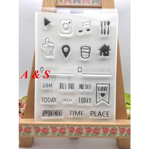 CLEAR STAMPS Letter Diary Scrapbook Card album paper craft silicon rubber roller transparent stamps