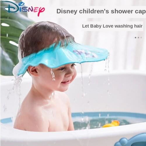 Disney Adjustable Baby Shower Hat Cartoon Shampoo Cap Wash Hair Shield Shower Hat Baby Care Children Bath Head Assistant