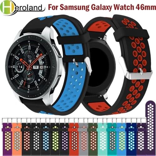 Round hole silica gel 22MM Replacement Adjust Sport Strap For Samsung Galaxy Watch SM-R800 46MM smart Watchband 2018 Wristband