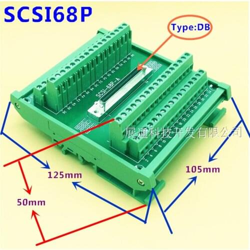 SCSI68 Core Pin DB Hole Type Capture Card Transfer Relay Terminal 68P Core Terminal Block Terminal Board