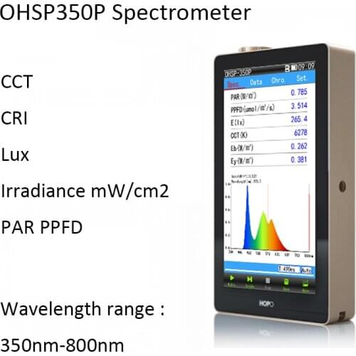 OHSP350P PAR PPFD spectrometer Umol/m2/s Test