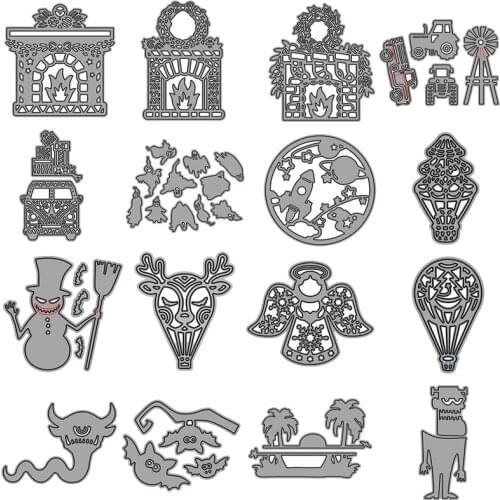 Cutting Dies Halloween Cartoon Image Terror Funny Bat Snake Deer Head Frame For DIY Scrapbook Photo Album Craft Card 2021 New