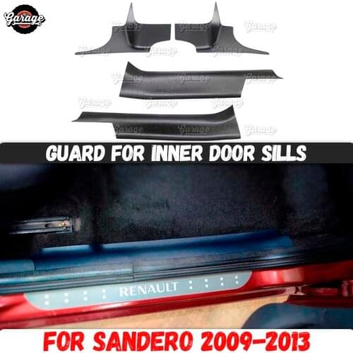 Guards of inner door sills for Renault / Dacia Sandero 2009-2013 ABS plastic accessories protect of carpet car styling tuning