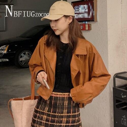 Women Pu Leather Coat Short Style 2020 Autumn Winter Loose Locomotive Female Jacket