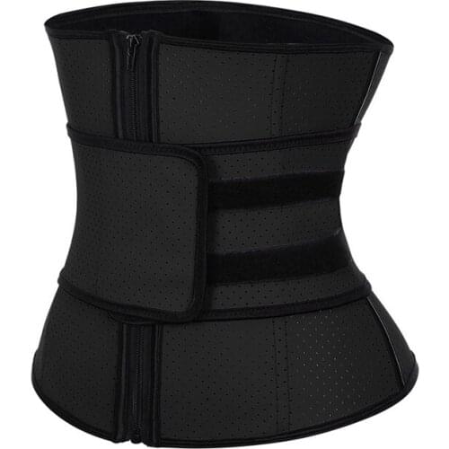Women Body Shaper Latex Waist Trainer Corset Hollow Out Zipper Women Corset Training Shaper Body Slimming Korsett Tummy Belt
