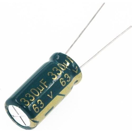 10pcs High frequency low resistance aluminum electrolytic capacitor 63V330UF 330uf63v volume: 10x20