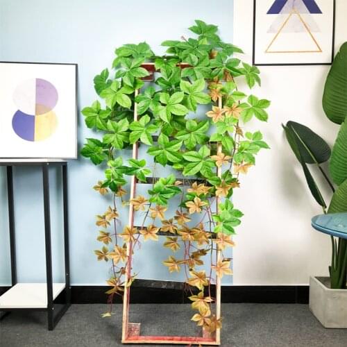 160cm 20 Leaves Artificial Plants Long Creeper Rattan Fake Maple Leaf Vine Silk Big Foliage Plant Wall Hanging For Home Balcony