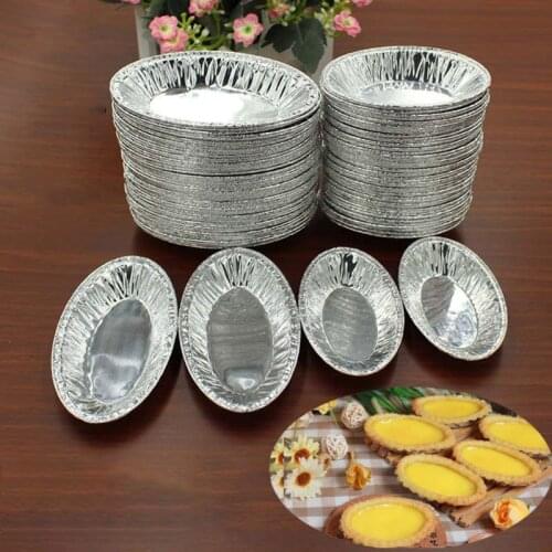 250pcs Disposable Oval Loaf Pan Aluminum Tin Foil Egg Tart Mold Cupcake Muffin Baking Tartlets Cup
