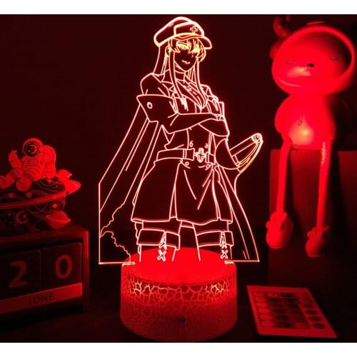 3D Anime Lamp Akame Ga Kill LED Night Light Esdeath Figure for Bedroom Decor Kids Boys Cool Birthday Gift Acrylic Neon Light