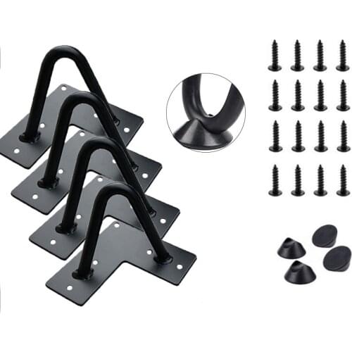 4 Pcs 10cm Height Iron Table Desk Legs Table Chair Laptop Desk Hairpin Legs Anti Slip Home Accessories for DIY Handcrafts