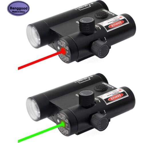 9903 Handgun Glock Pistol Gun Light Adjustable Tactical Red/Green Laser Sight Scope Hunting LED Torch Flashlight For 20mm Rail