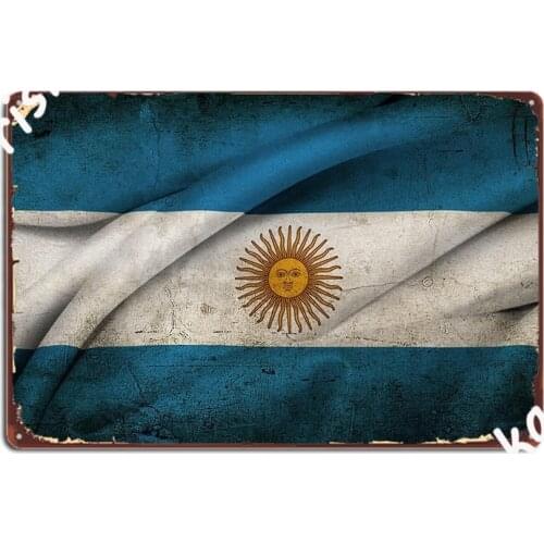 Argentina Retro Metal Plate Metal Signs Club Cinema Customize Painting Decor Argentina Flag Metal Signs