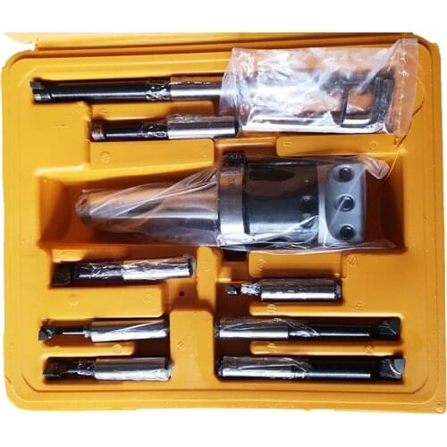 MT3 M12 thread Arbor F1 18 75mm boring head and 9pcs 18mm boring bars, boring head set boring tool