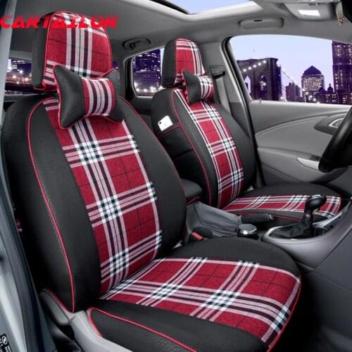 CARTAILOR linen cloth seat covers for kia carens car seat cover protector four season custom seat cushions cover set car styling