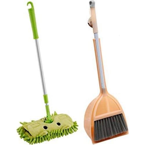 Kids Housekeeping Cleaning Tools, 3Pcs Small Mop Small Broom Small Dustpan, Little Housekeeping Helper Set (3 Pieces)