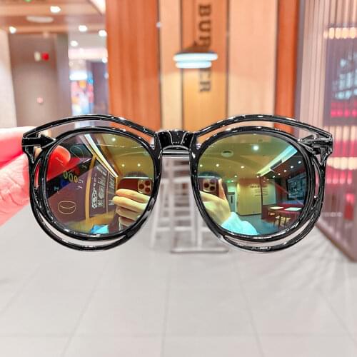 Child Cute Oval Lens Plastic Sunglasses Kids Baby Infant Cartoon Lovely Reflective UV400 Sun Glasses Outdoor Oculos N235