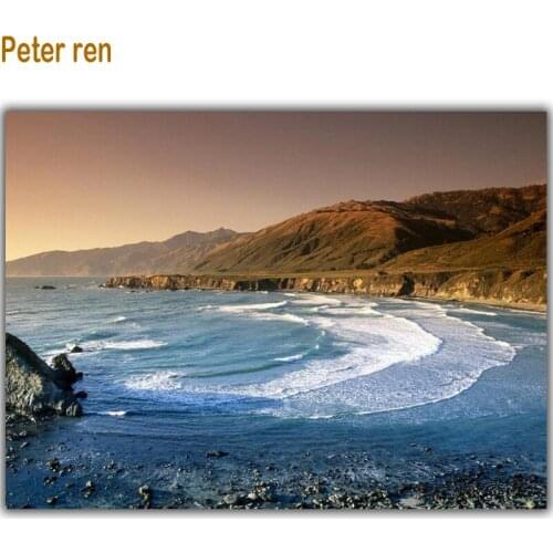 Diy crafts diamond mosaic Full painting sea Beautiful beadwork 3d square rhinestones icon for embroidery with beads Water waves