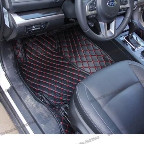 Leather car floor mats for subaru outback 2015 2016 2017 2018 2019 BS interior accessories carpet legacy b4 liberty foot