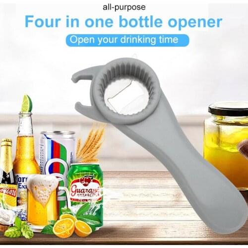 Creative Portable Bottle Opener Multi-function Beer Bottle Cap Beverage Cans Opener Stainless Steel Corkscrew Kitchen Bar Tool