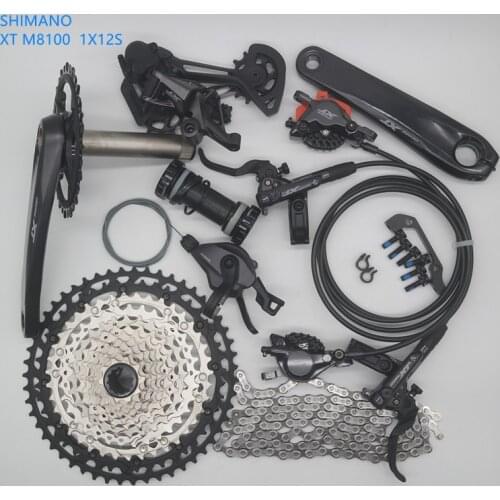SHIMANO DEORE XT M8100 Groupset with brake M8100 32T 34T 170 175 Crankset Mountain Bike 1x12-Speed 10-51T M8100 Rear Derailleur