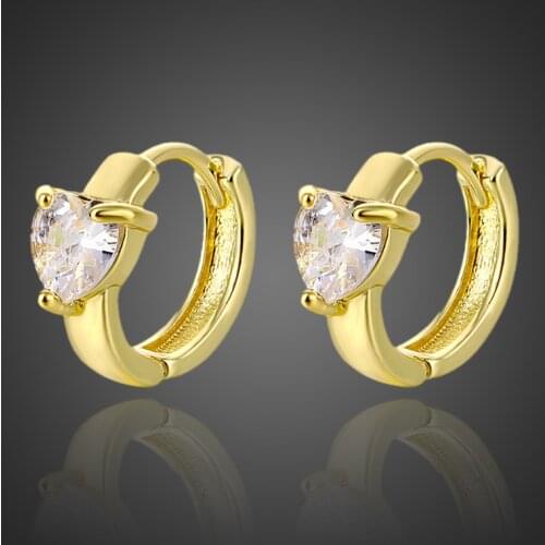 Cubic Zirconia Mini Hoop Earrings Gold Heart Earrings Crystal Hoop Earrings Wholesale Jewelry Gold Hoop Ear Ring