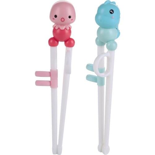 1 pair Cute Children Training Korean Chopsticks Set Chinese Chopstick Holder Set Kids Tableware Kitchen Dining Bar Home Garden