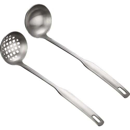 Stainless Steel Kitchen Ladle Long Handle Soup Scoop Slotted Ladle Spoon Baking Cookware for home cocina accesorio