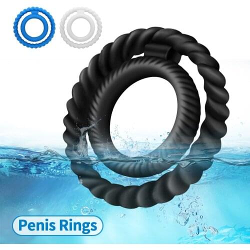 Newest Penis Ring Mens Masturbator Cock Rings Couple Lover Toys For Sex Men Time Delay Ejaculation Soft Silicone Sexy Dual Ring