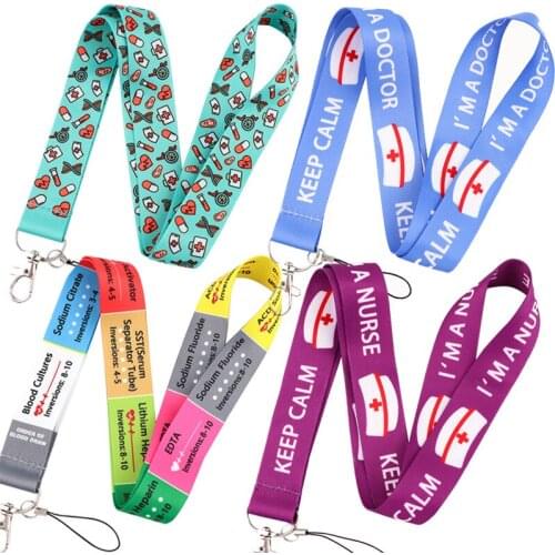 New Arrival 1 Piece High Quality Medical Tools Cross Nurse Doctor ID Card Badge Holder Phone Strap Keychains Neck Lanyard