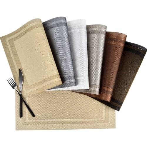 Wholesale PVC lattice table mat Insulation pads Restaurant placemat Woven coasters European washed placemat custom made