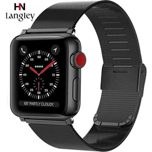 38 40 42 44mm Stainless Steel Mesh Band For Apple Watch Straps iwatch 1/2/3/4/5 Watchbands High Quality Durable Straps Wholesale