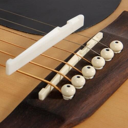 1 Set Bone Bridge Pins Nail Nut Saddle Part For Acoustic Folk Guitar 6 String