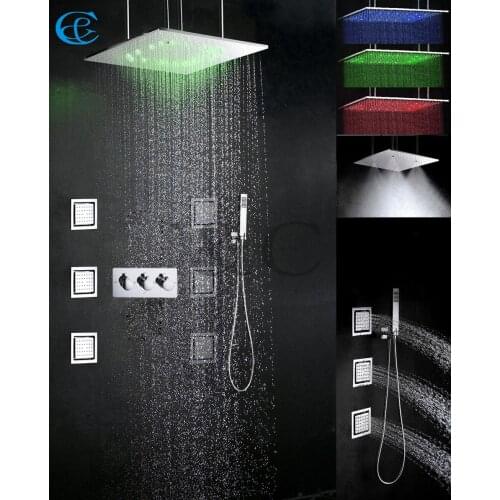 Bathroom Shower Faucet 20 Inch Atomzing And Rain LED Shower Head Easy-Installation Contemporary Bath & Shower Set