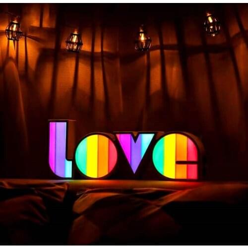 LED Lights Valentines English LOVE Letter Decorative Lamp Proposal Confession Wedding Party Decor Gift Romantic LED Night Lamp