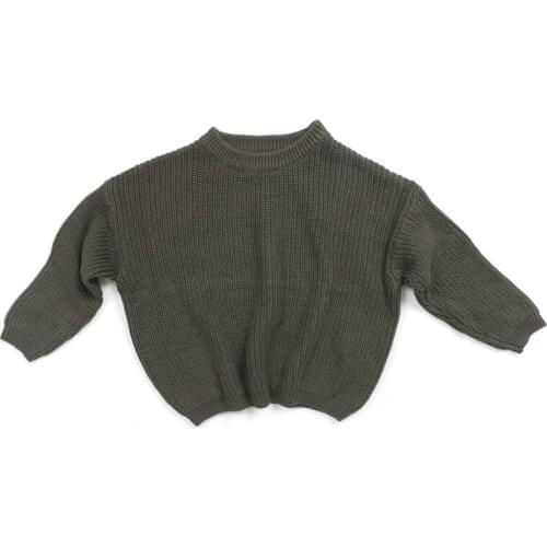 1-5Y Baby Basic Sweater Crewneck Thick Kids Slouchy Soft Wool Clothing for Boys Girls Autumn Winter Sweaters Hooded Top