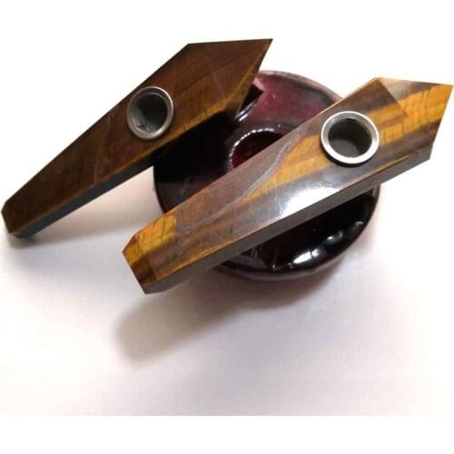 Natural Tigers eye Pipe Hand Polished Crystal Smoking Pipe Home Decoration Healing Stone Gift With Filter And Cleaning Brush